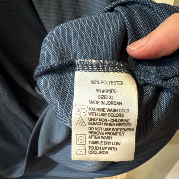 Pebble Beach Dry-Lux Performance Golf Blue  Stripe Men Sz XL A1.2 - Picture 3 of 3